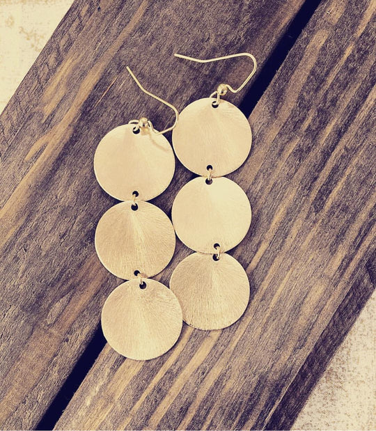 Triple Drop Disc Earrings