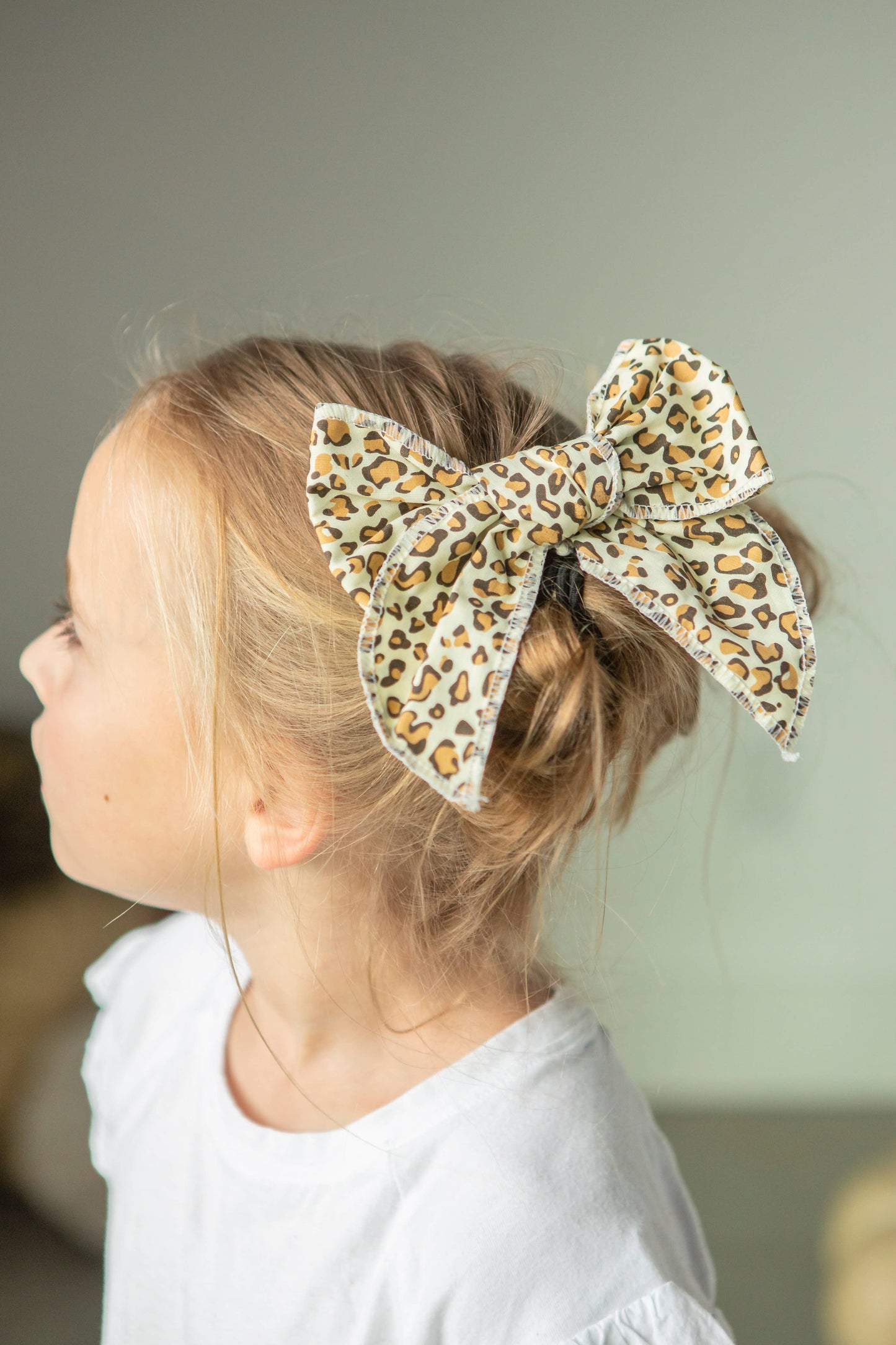 Animal Print Hand Tied Bow