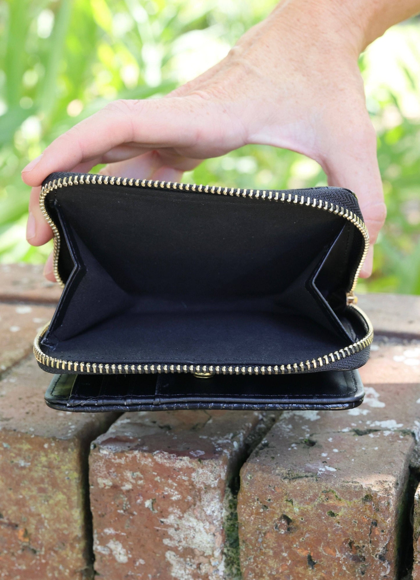 Nadine Zippered Wallet (Black Snake)