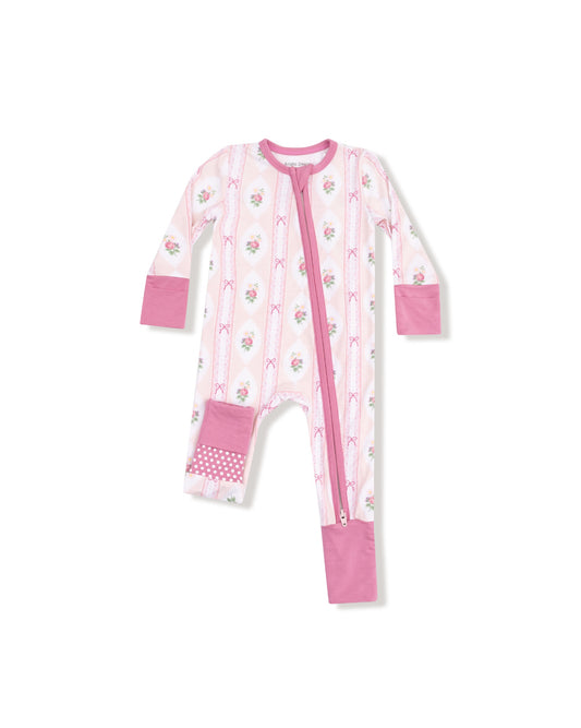 Ogee Lace Floral-2 Way Zipper Romper