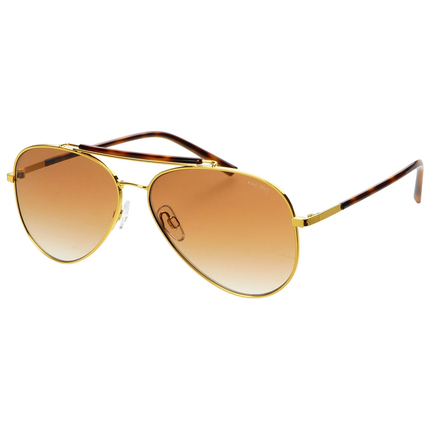 Dallas Unisex Aviator Sunglasses: Gold / Brown