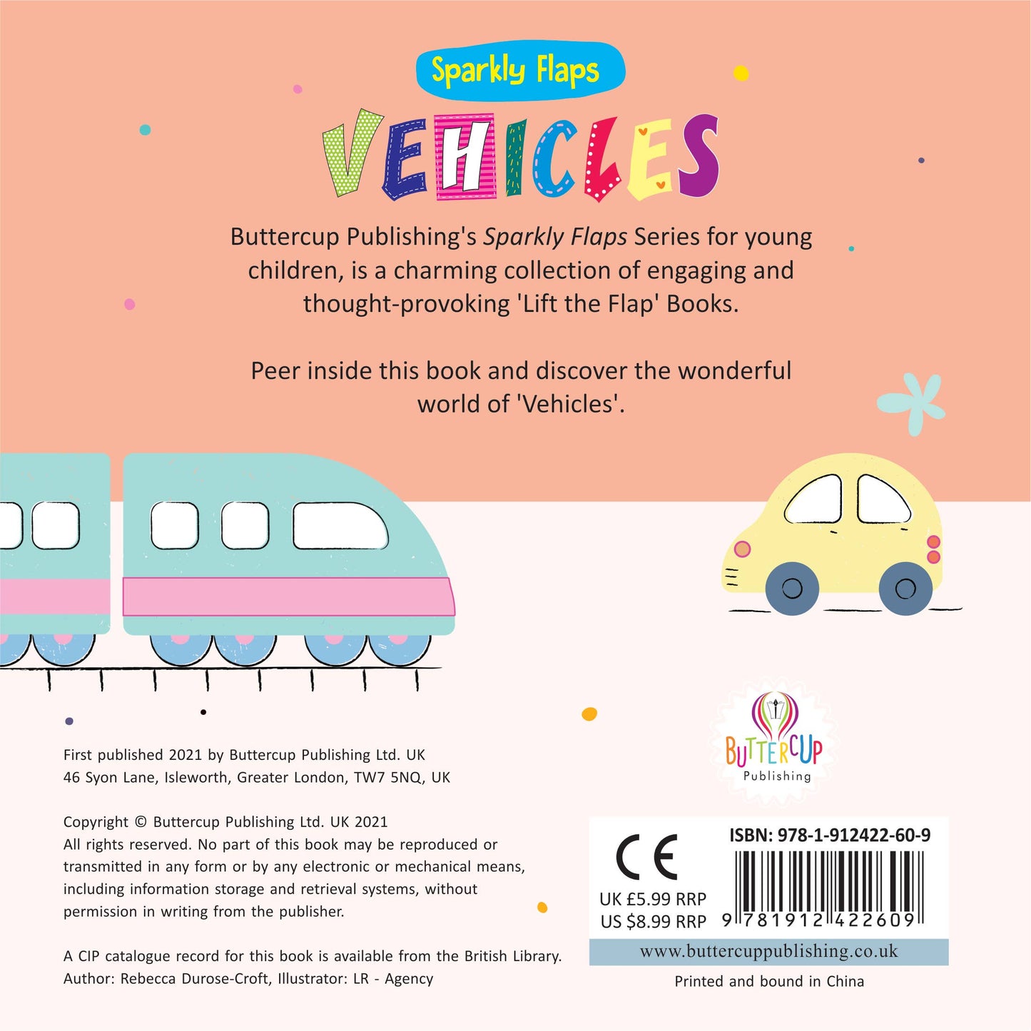 Sparkly Flaps: Vehicles - Kids' Book