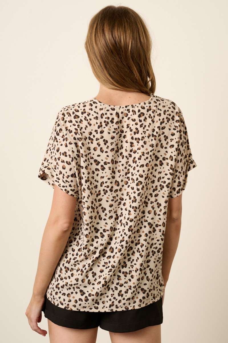 Animal Print Woven Top