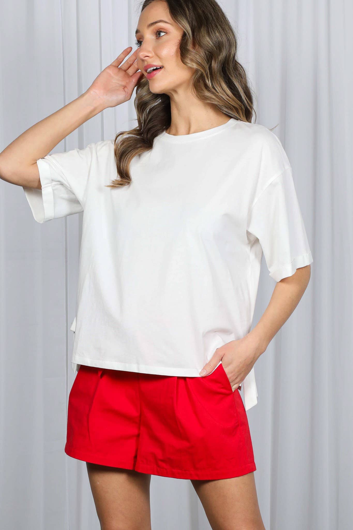 Blair Bow Knit Top (White)