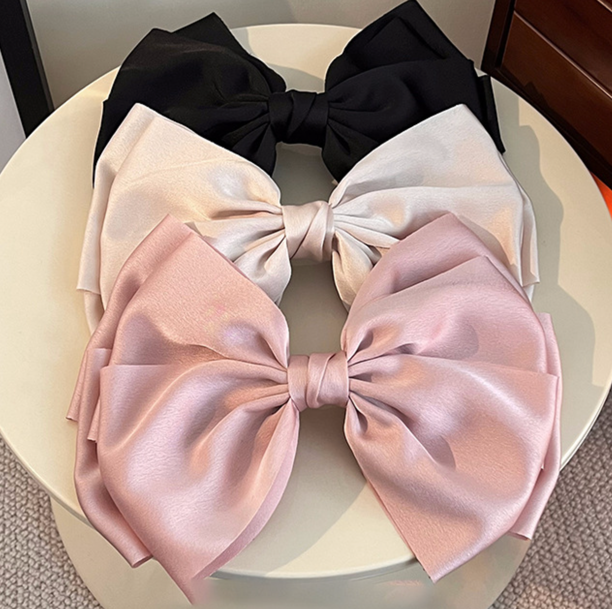 Mori Style Women's Hair Clip Satin Bow Headdress