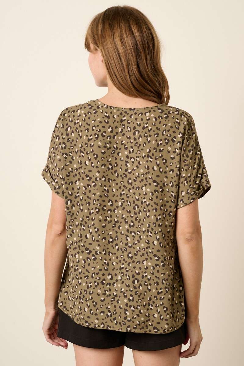 Animal Print Woven Top