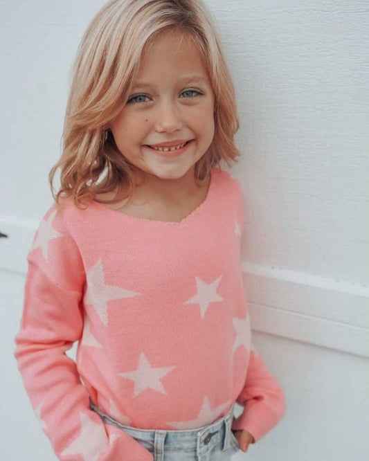 Tween Kyah Sweater - Hollywood Star Pink