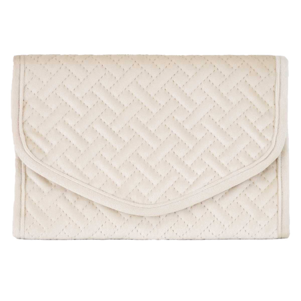 Quilted Jewelry Clutch: Off White