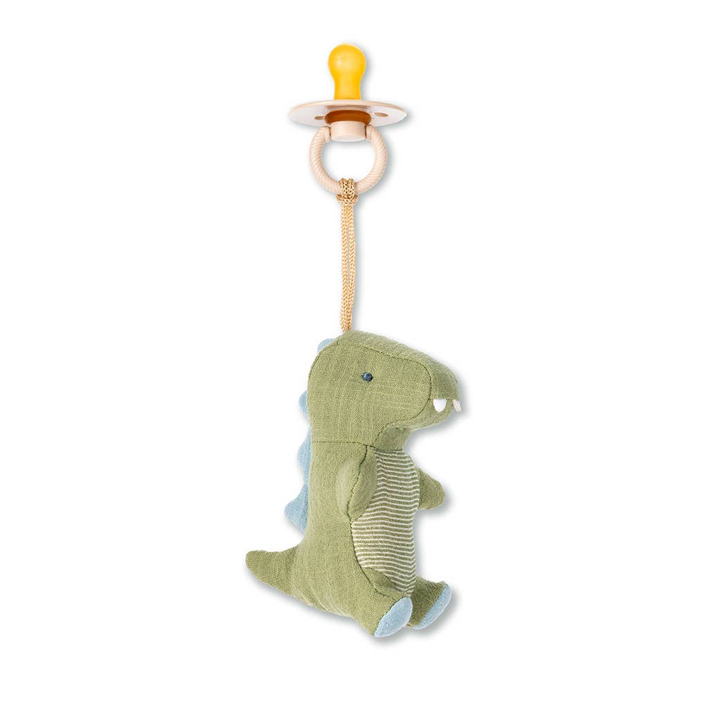 Bitzy Pal Natural Rubber Pacifier & Stuffed Animal: Cow