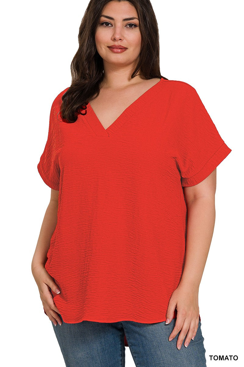 Airflow Hi Low Hem Top (Tomato)