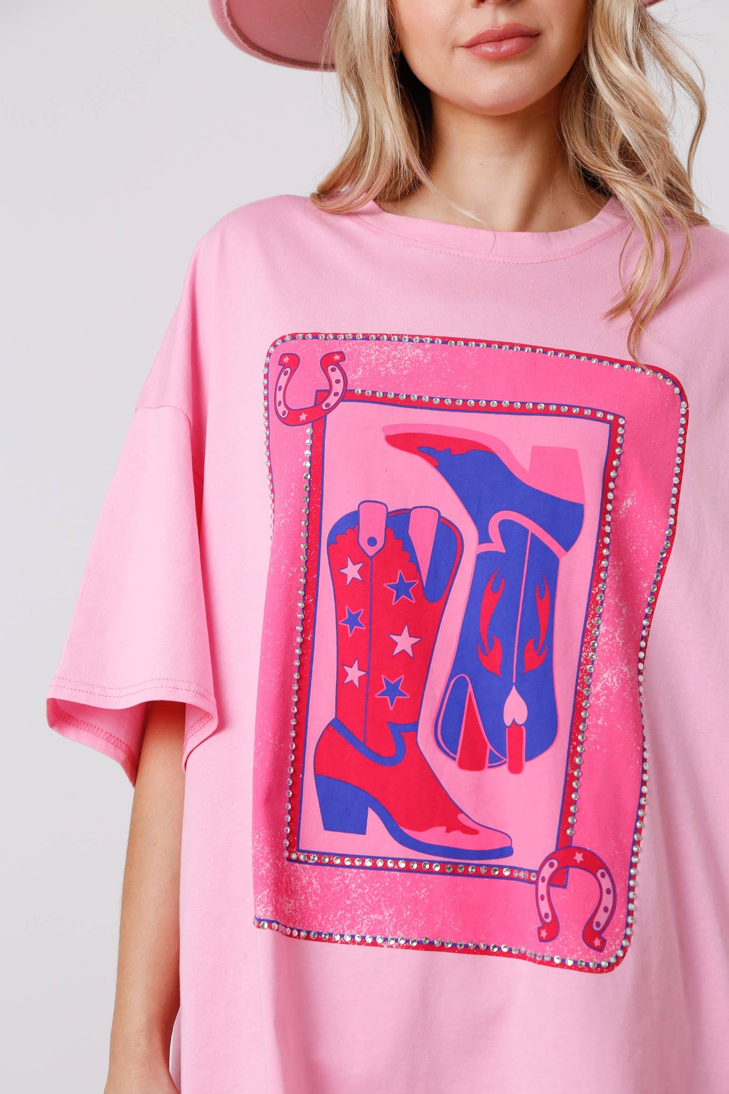 Cowgirl Boots Card Print Tee