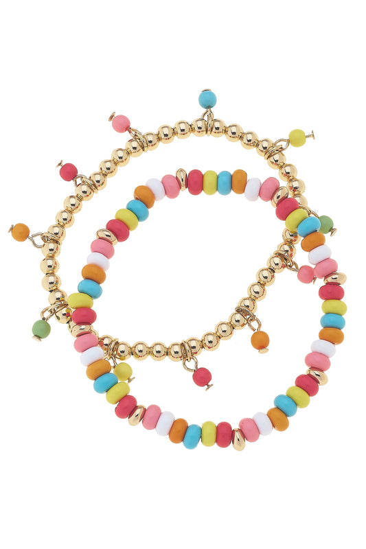 Lizzie Ball Bead Children's Stretch Bracelet Set of 2