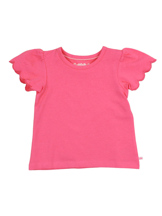 Girls Hot Pink Scallop Tee