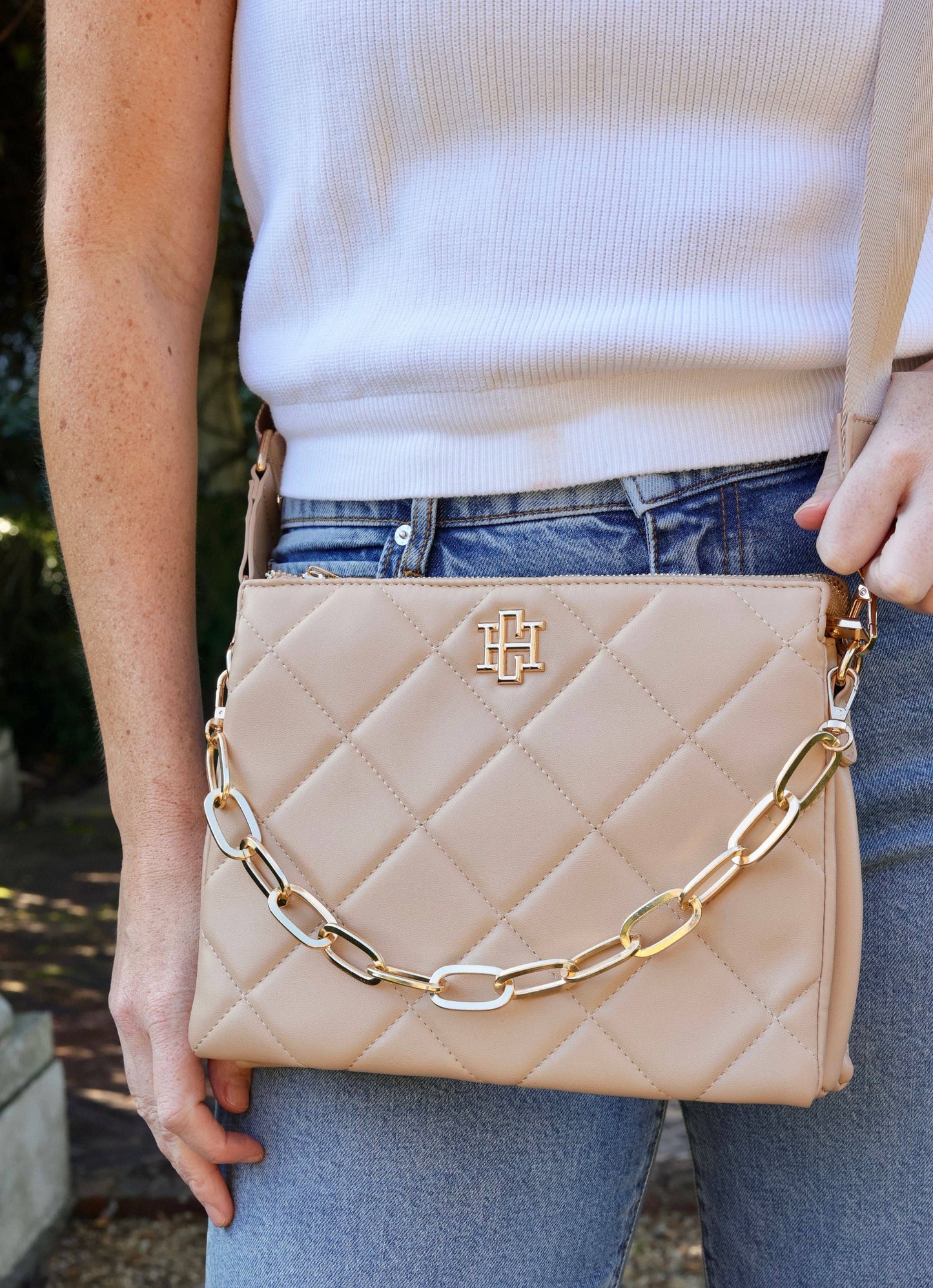 Ariana Crossbody (Tan Quilted)