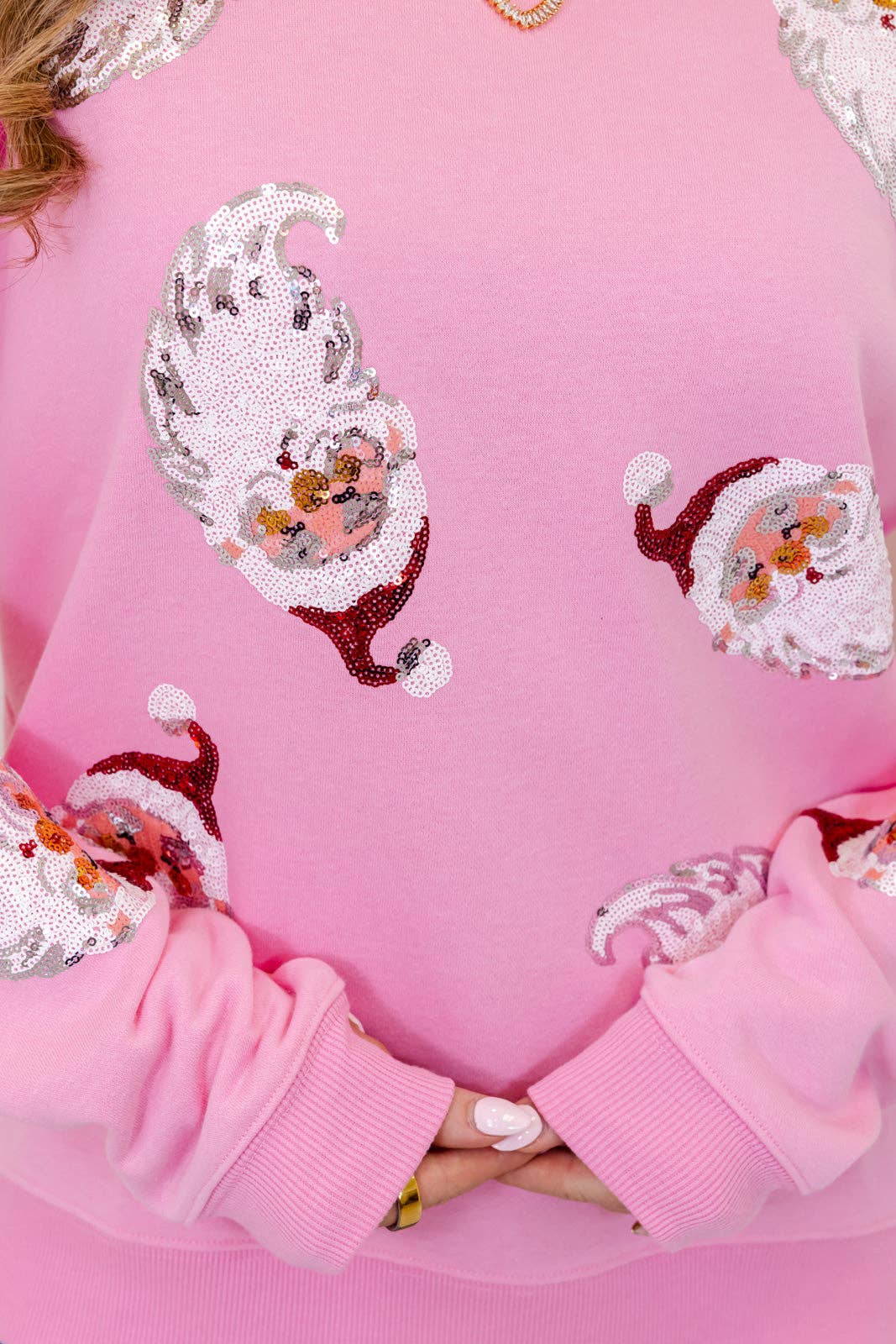 Santa Sequin Patch Sweatshirt
