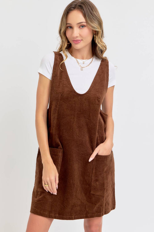 Corduroy Dress (Brown)