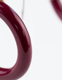 Lightweight Hypoallergenic Small Hoop Earrings - Maroon