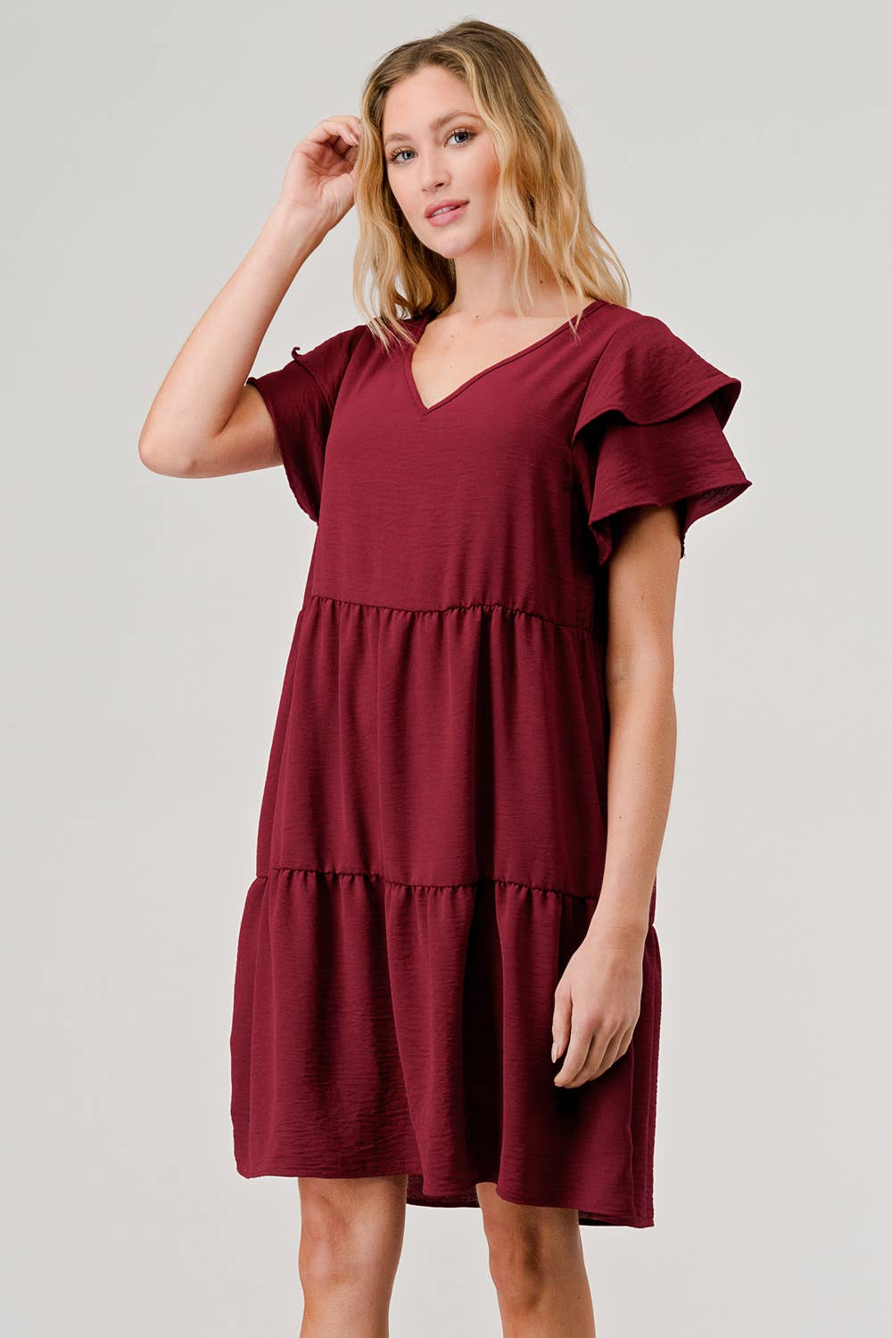 The Nora  Dress (Maroon)