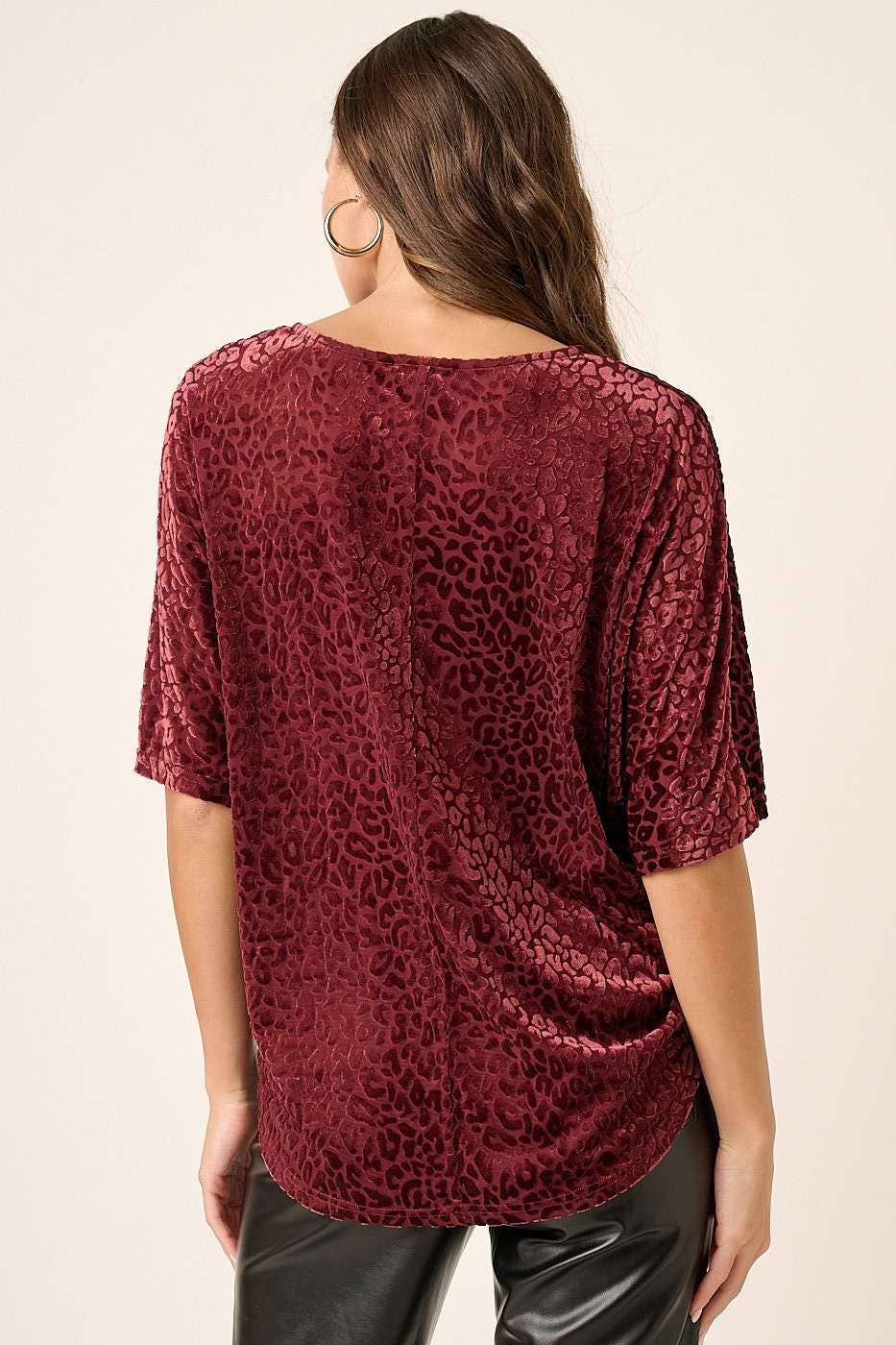 The Max Leopard Velvet Top (Wine)