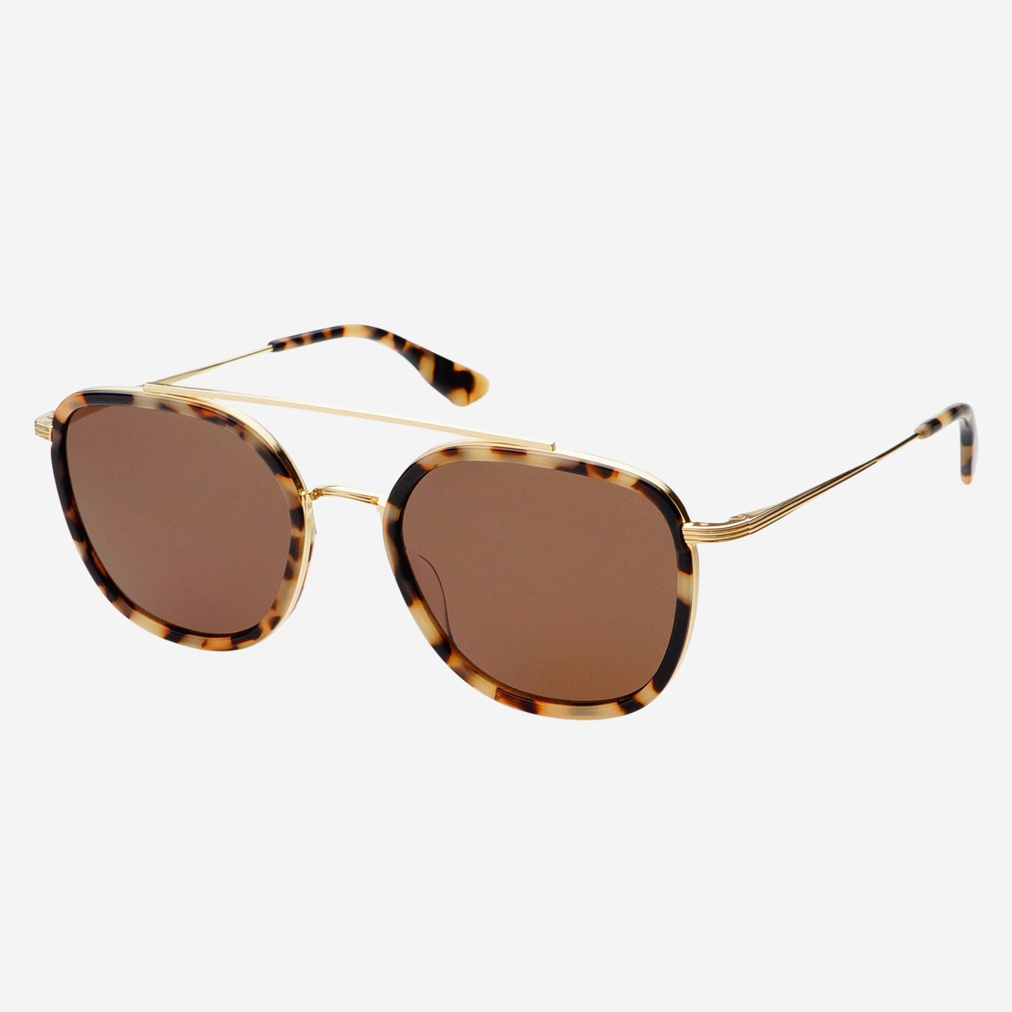 Weston Acetate Round Unisex Sunglasses: Milky Tortoise / Brown