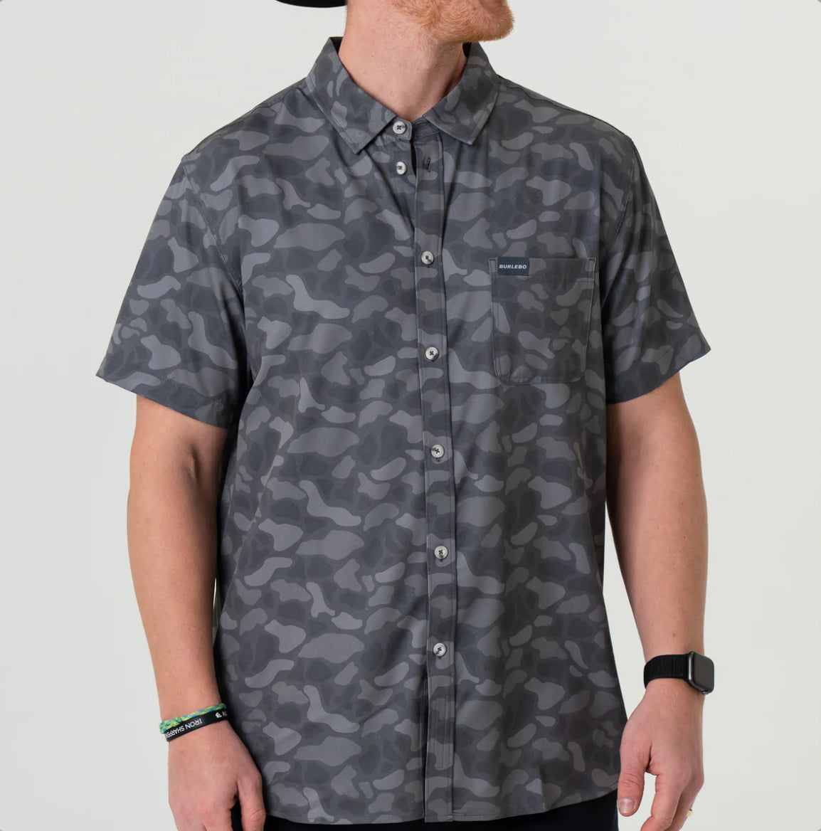 Performance Button Up-Stone Camo