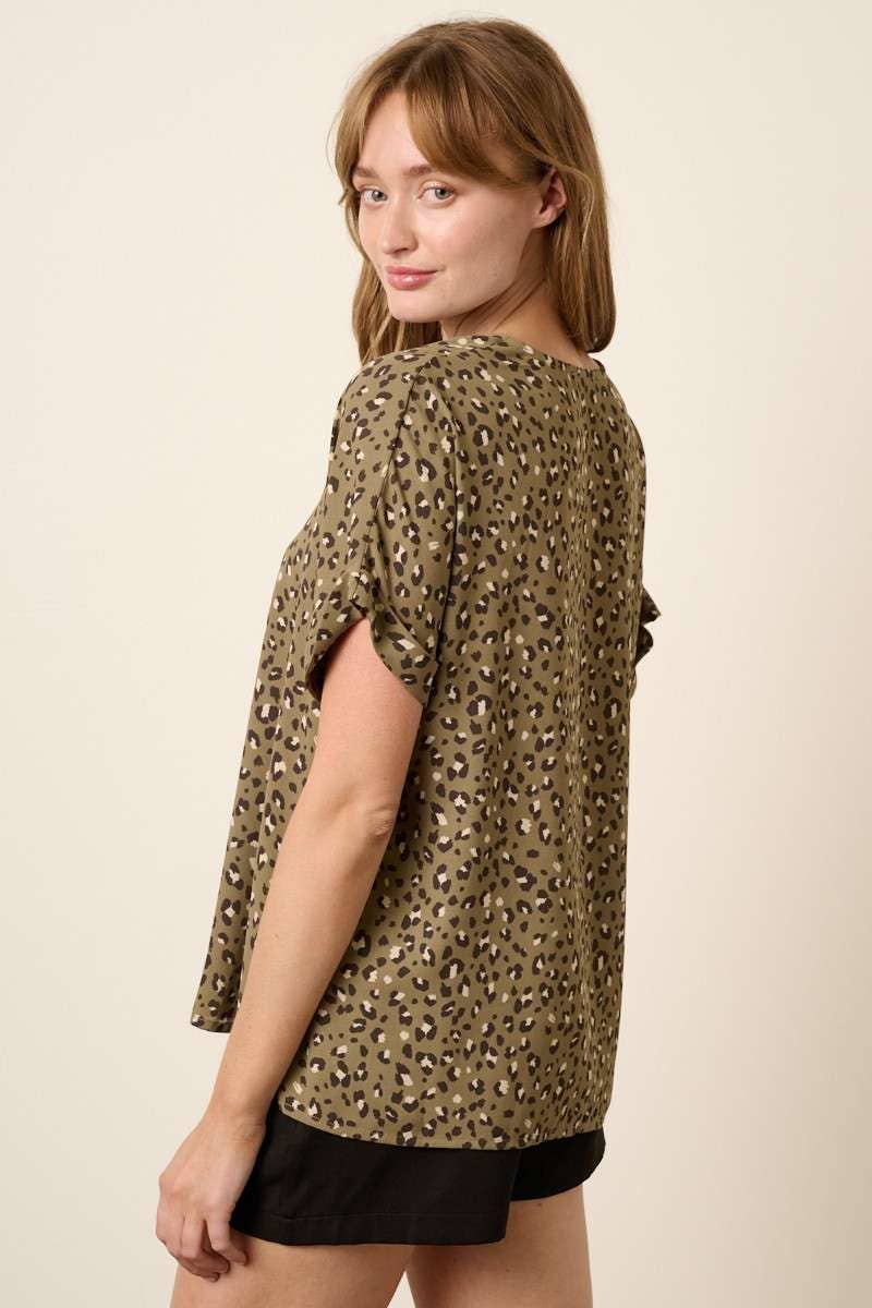Animal Print Woven Top