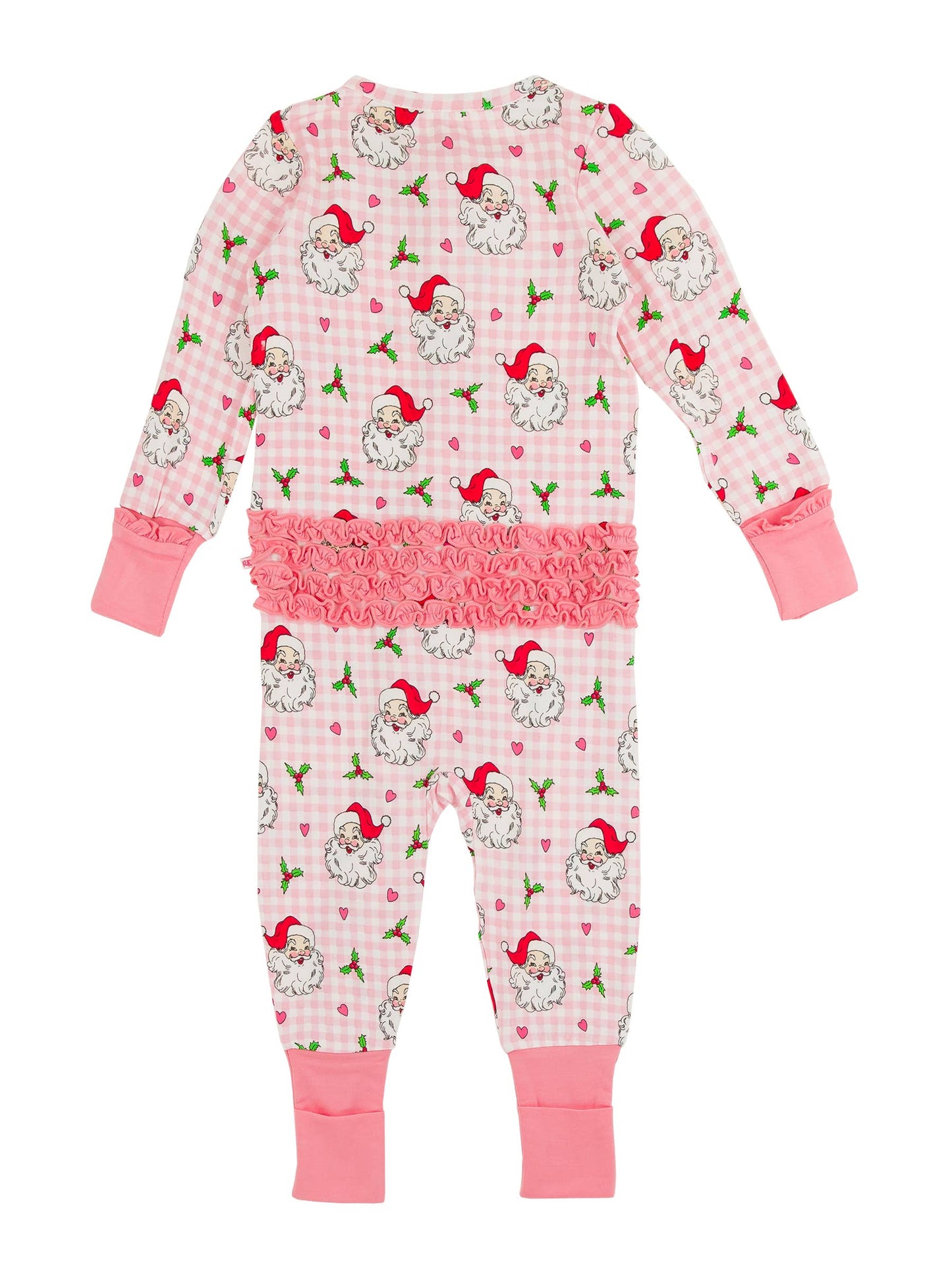 Girls Dear Santa Bamboo Ruffle Pajamas