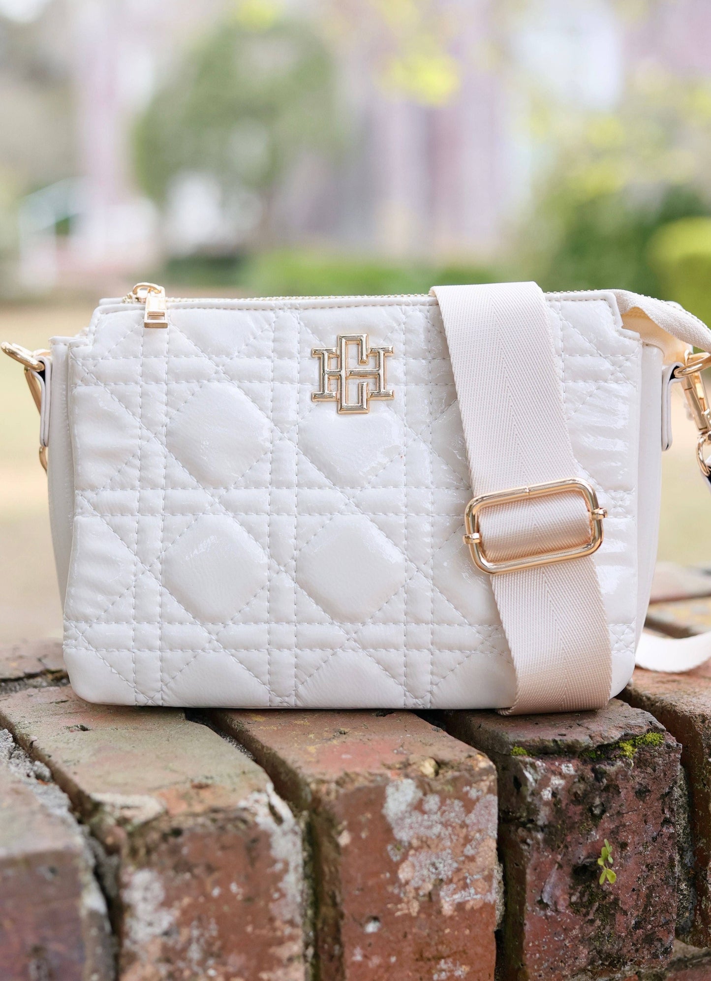 Jace Quilted Crossbody Ivory