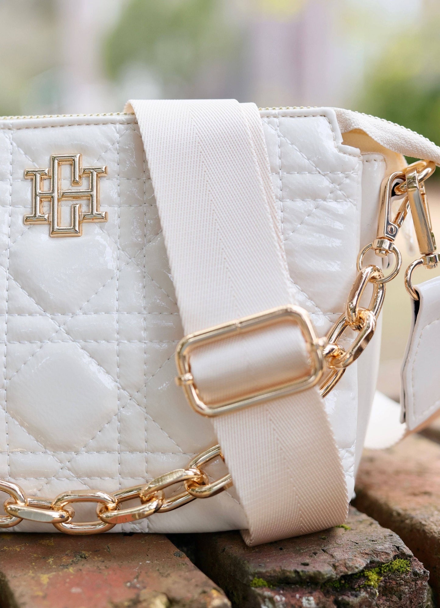 Jace Quilted Crossbody Ivory