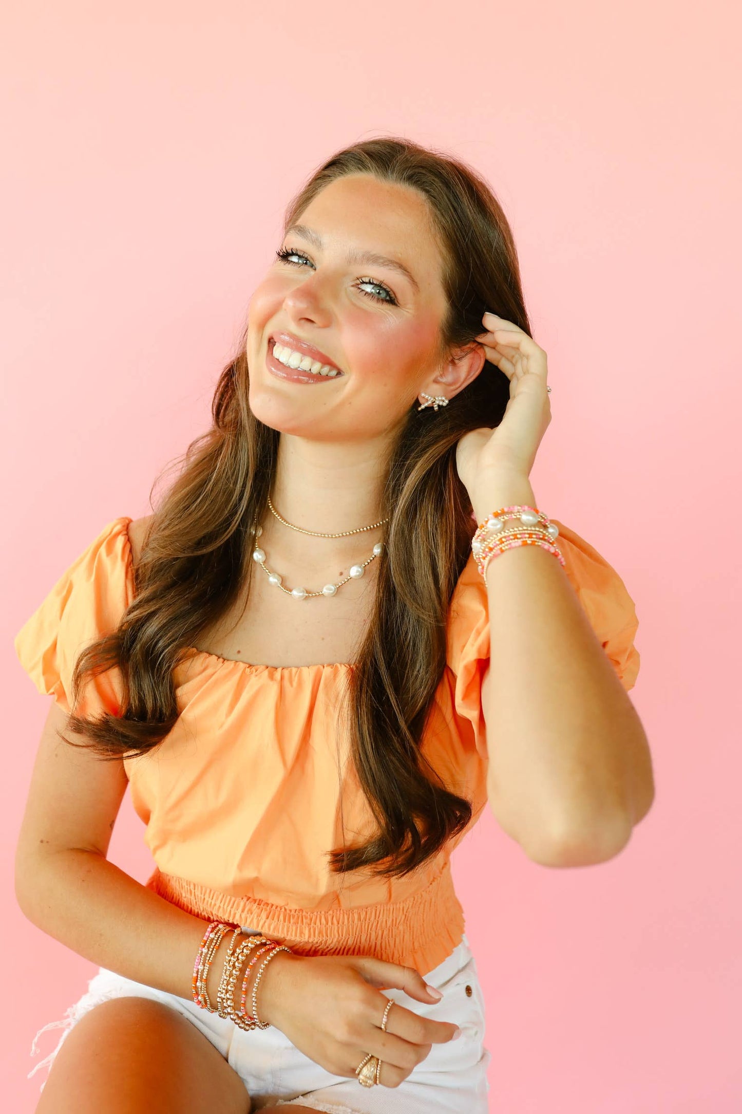 Pinks & Orange Sprinkle Bracelet