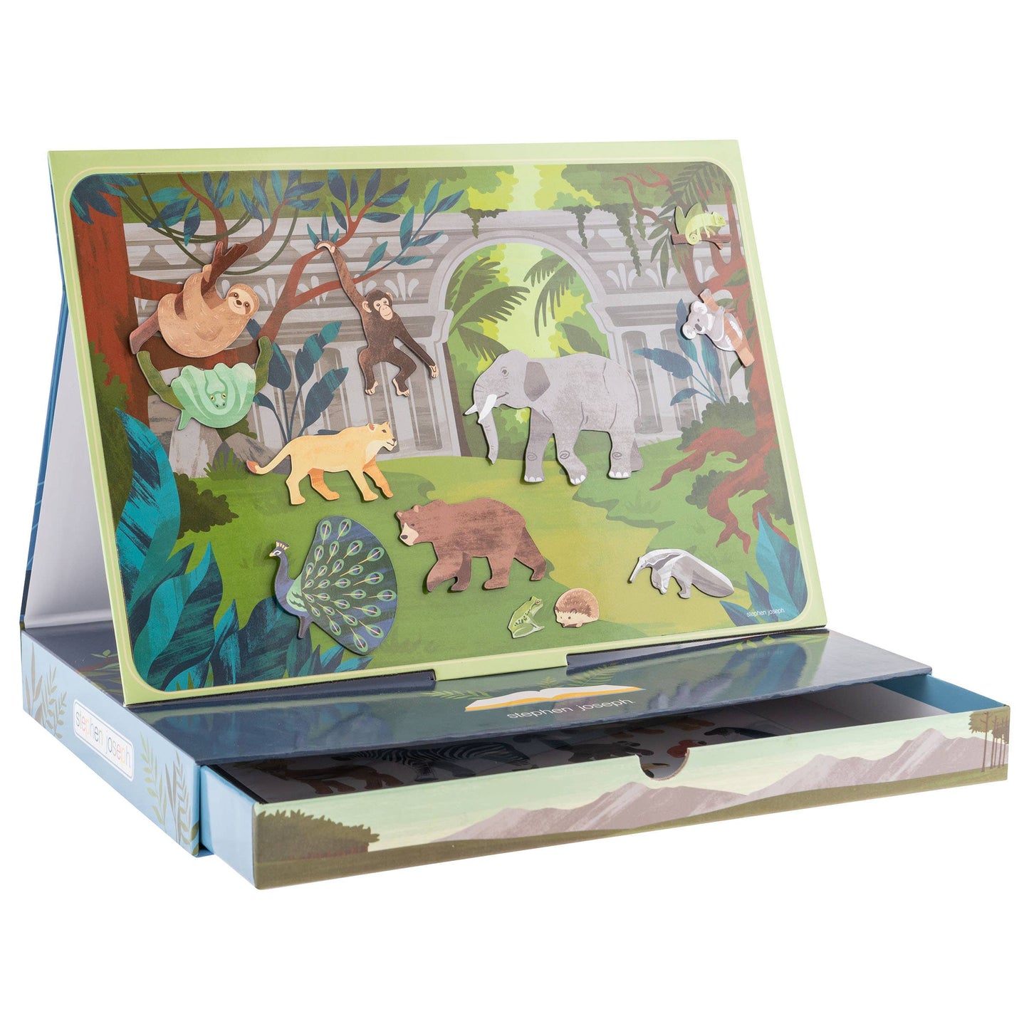 Magnetic Scene Drawer Toy Set for Kids: Zoo
