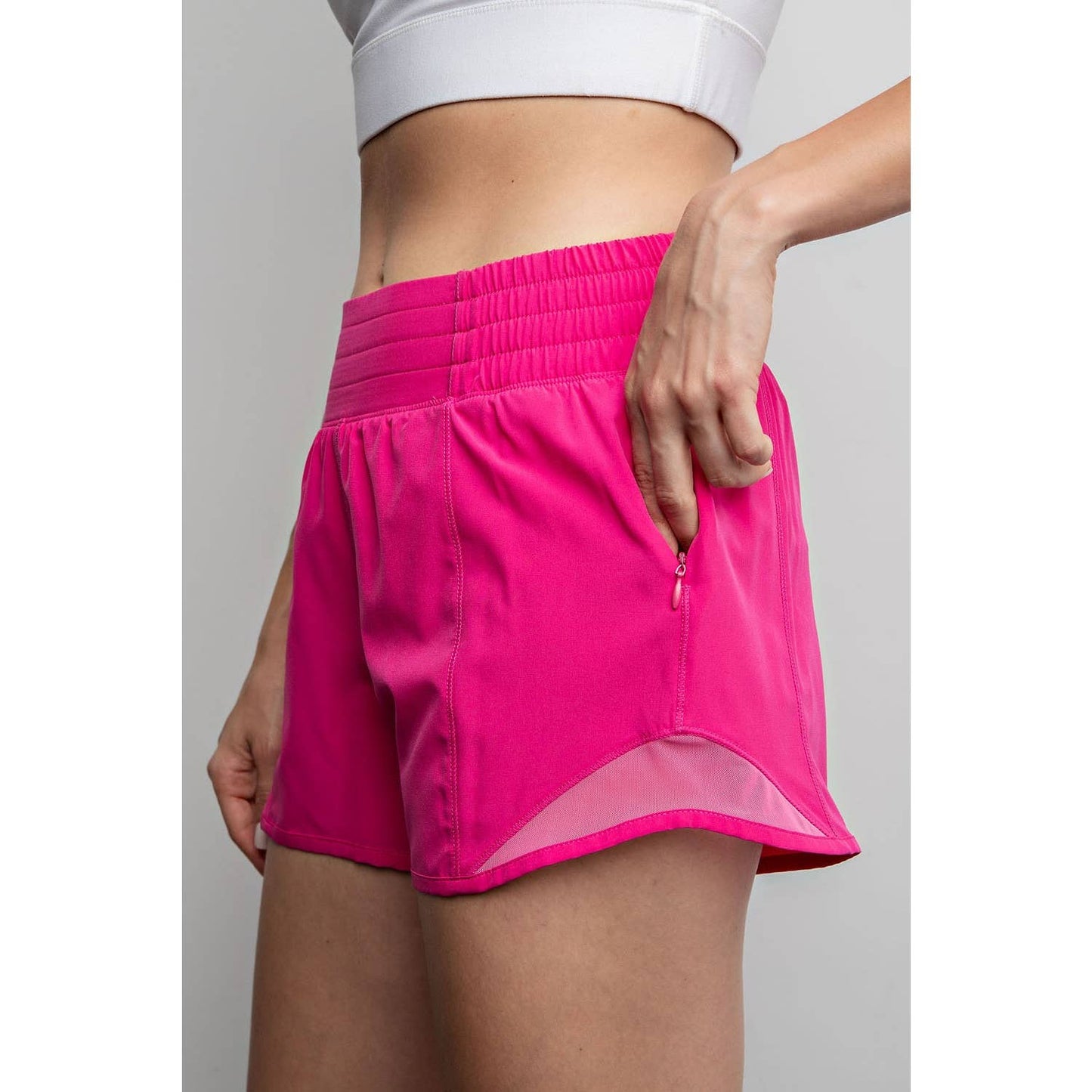 Woven Shorts w/Mesh Detail (Two Colors)