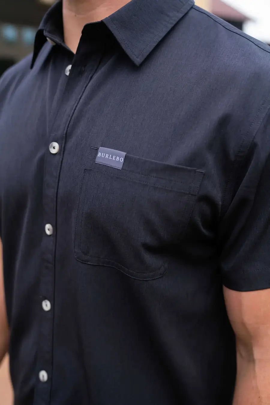 Performance Button Up - Heather Black