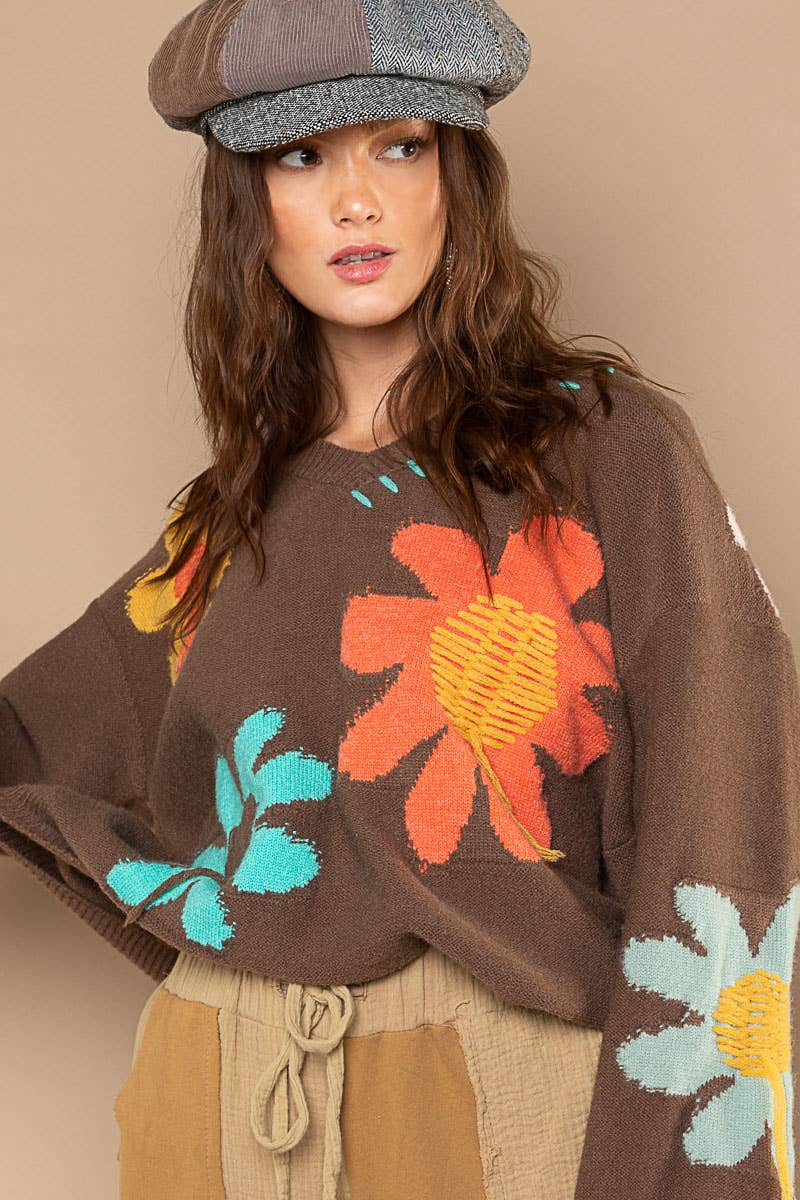 Floral Pattern Sweater