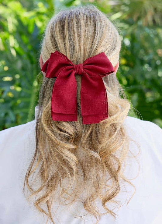 Gino Hair Bow (Burgundy)