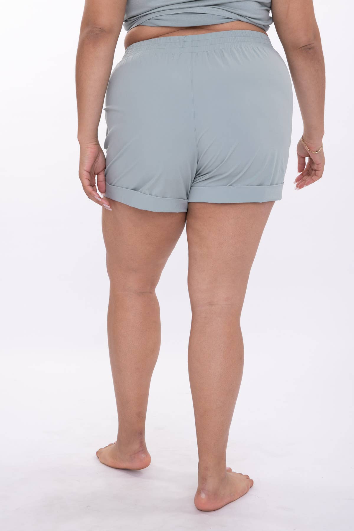 Curvy Athleisure Shorts with Cuffed Leg