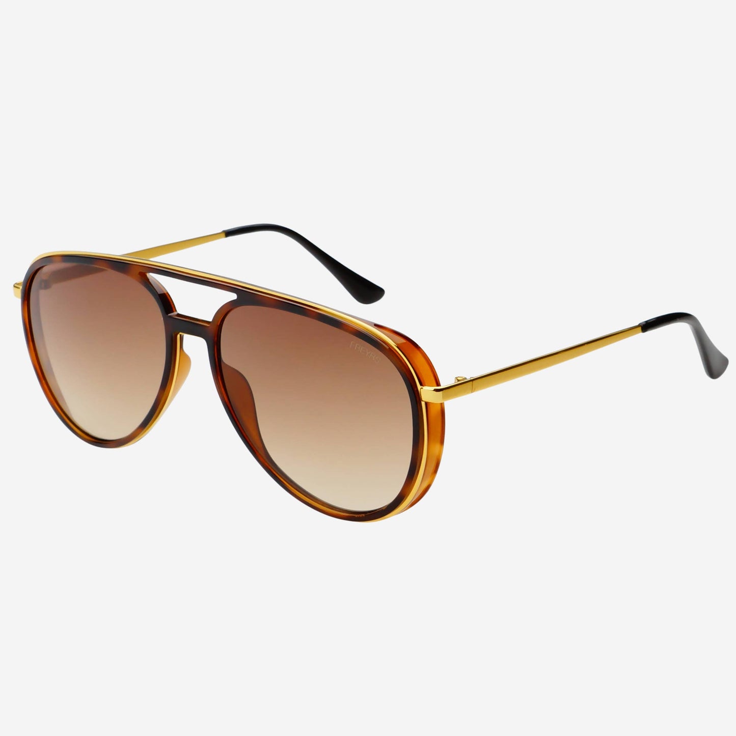 Fulton Unisex Aviator Sunglasses: Brown Tortoise