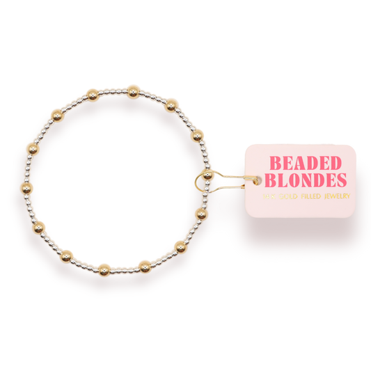 June Bracelet in Silver with Gold: Standard 6.75 inch