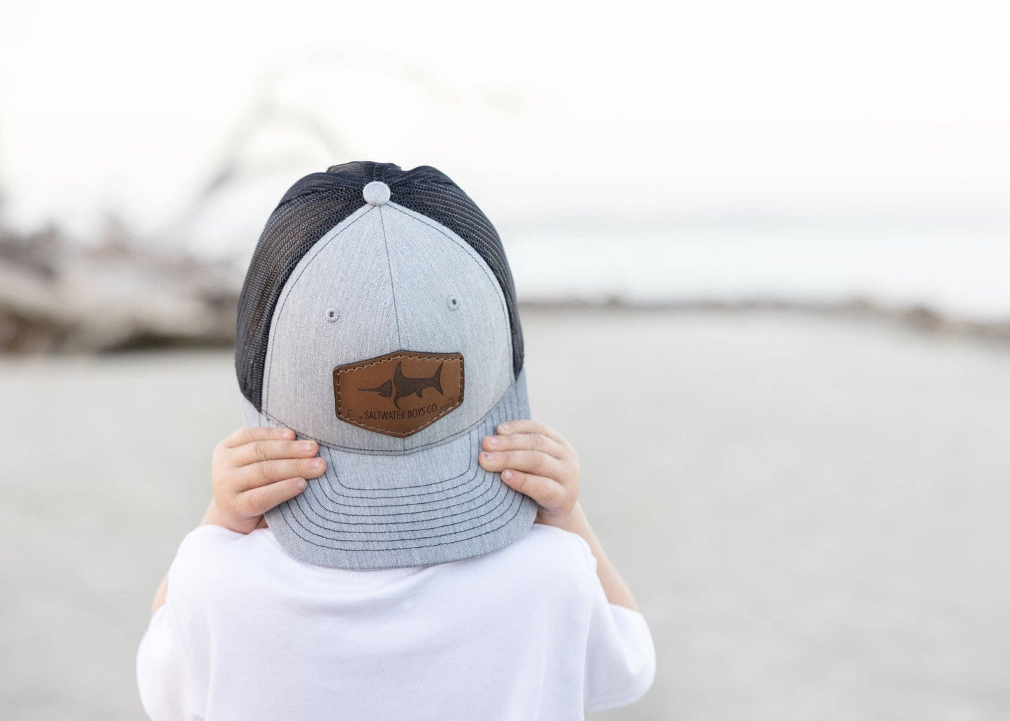 Saltwater Boys Co. Leather Logo Hat: Youth