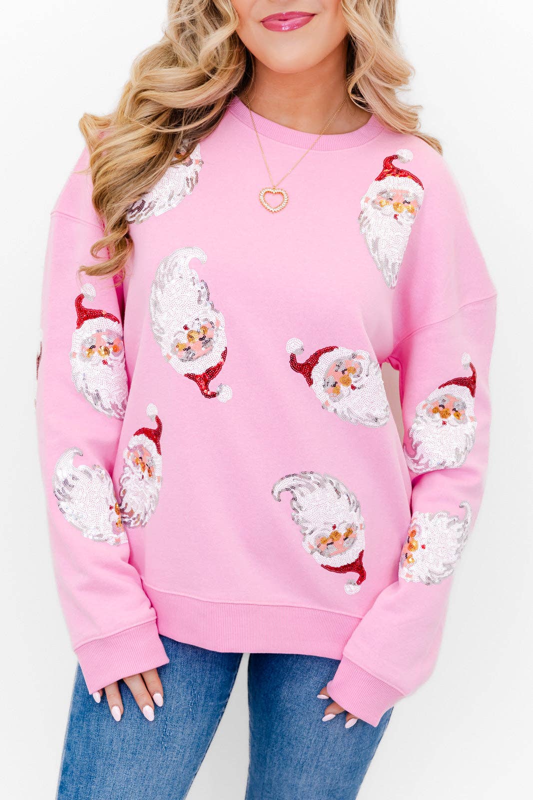 Santa Sequin Patch Sweatshirt