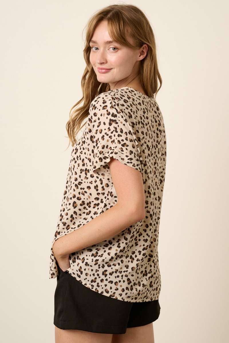 Animal Print Woven Top