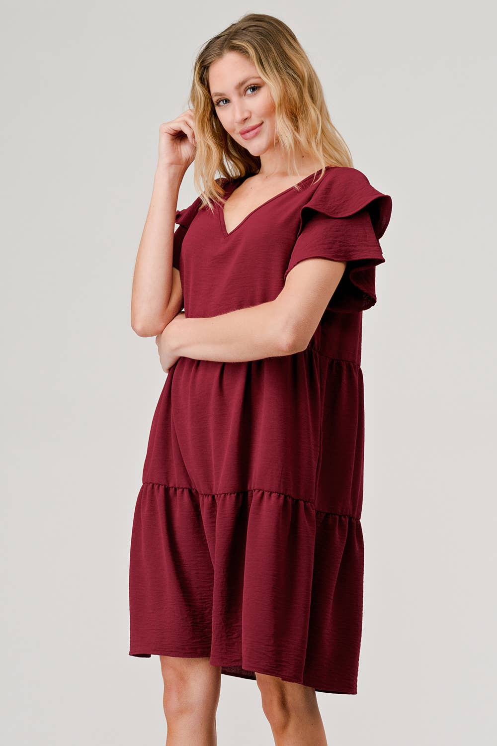 The Nora  Dress (Maroon)