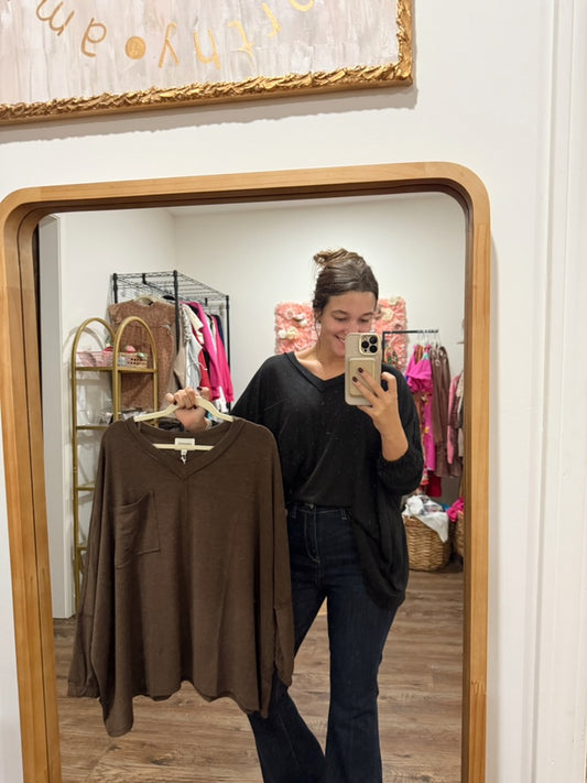 Soft Relaxed Draped Top (Three Colors)