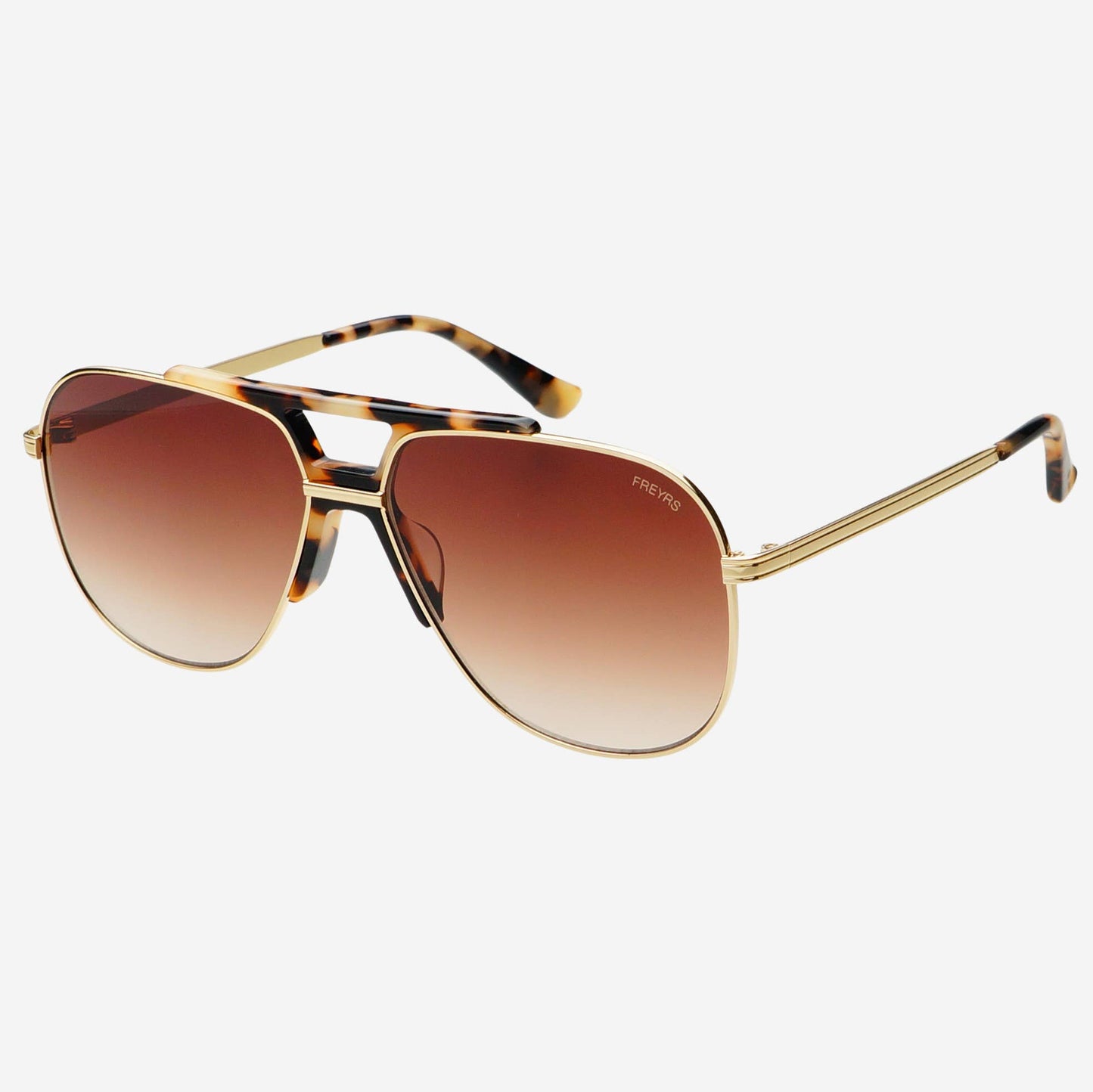 Logan Acetate Aviator Unisex Sunglasses: Tortoise / Brown