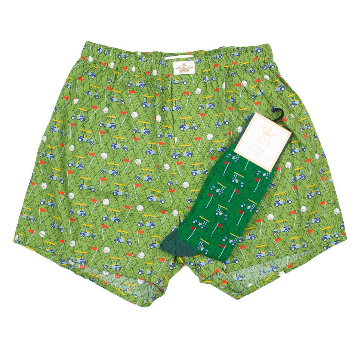 Men's Golf Boxers: Green/Red/Yellow