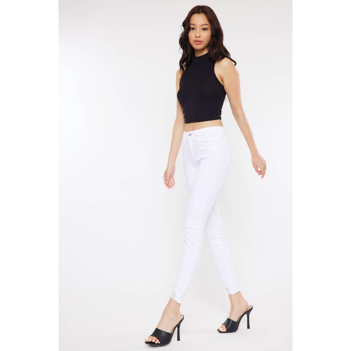 Jana High Rise Ankle Jeans (White)