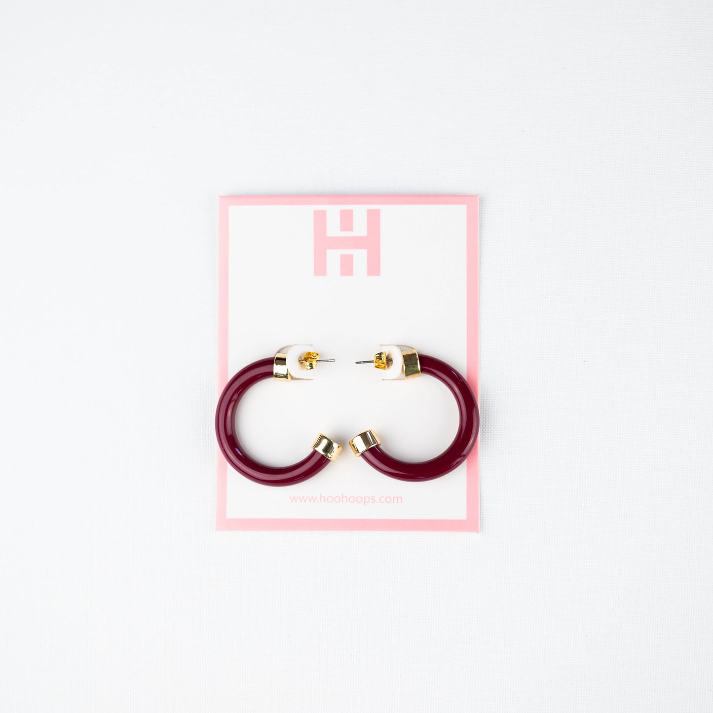 Lightweight Hypoallergenic Small Hoop Earrings - Maroon