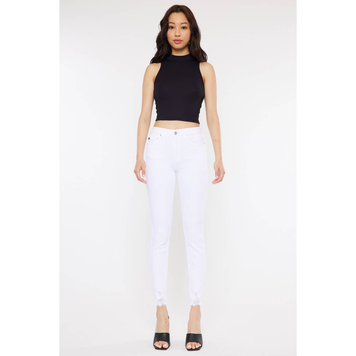 Jana High Rise Ankle Jeans (White)