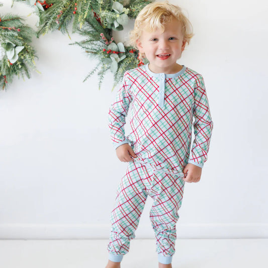 Merry & Bright Christmas Plaid Pajama Set