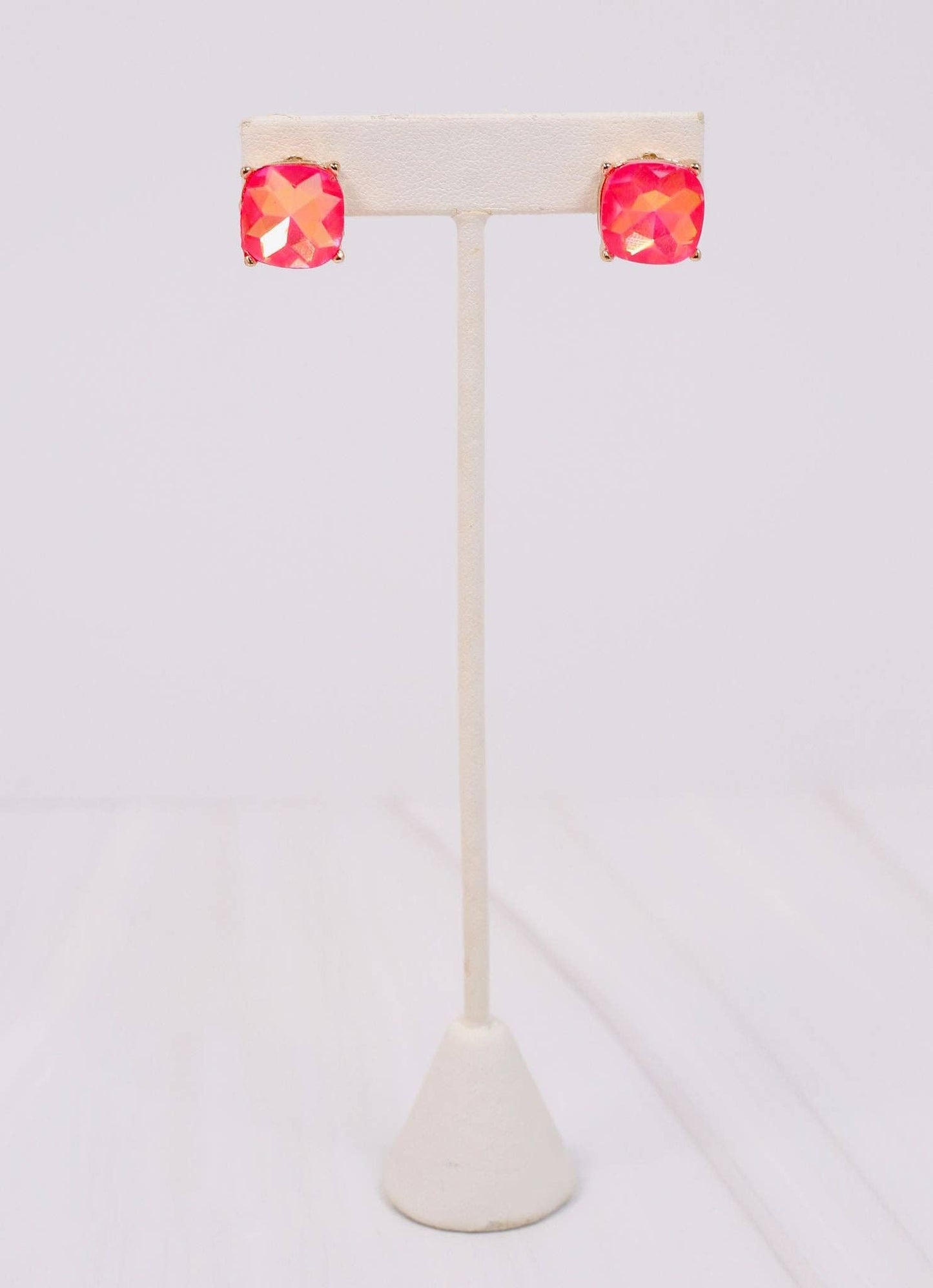 Julien Stone Stud Earring HOT PINK OPAL